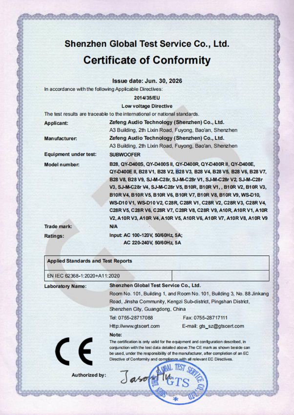C28r · CE-LVD certificate