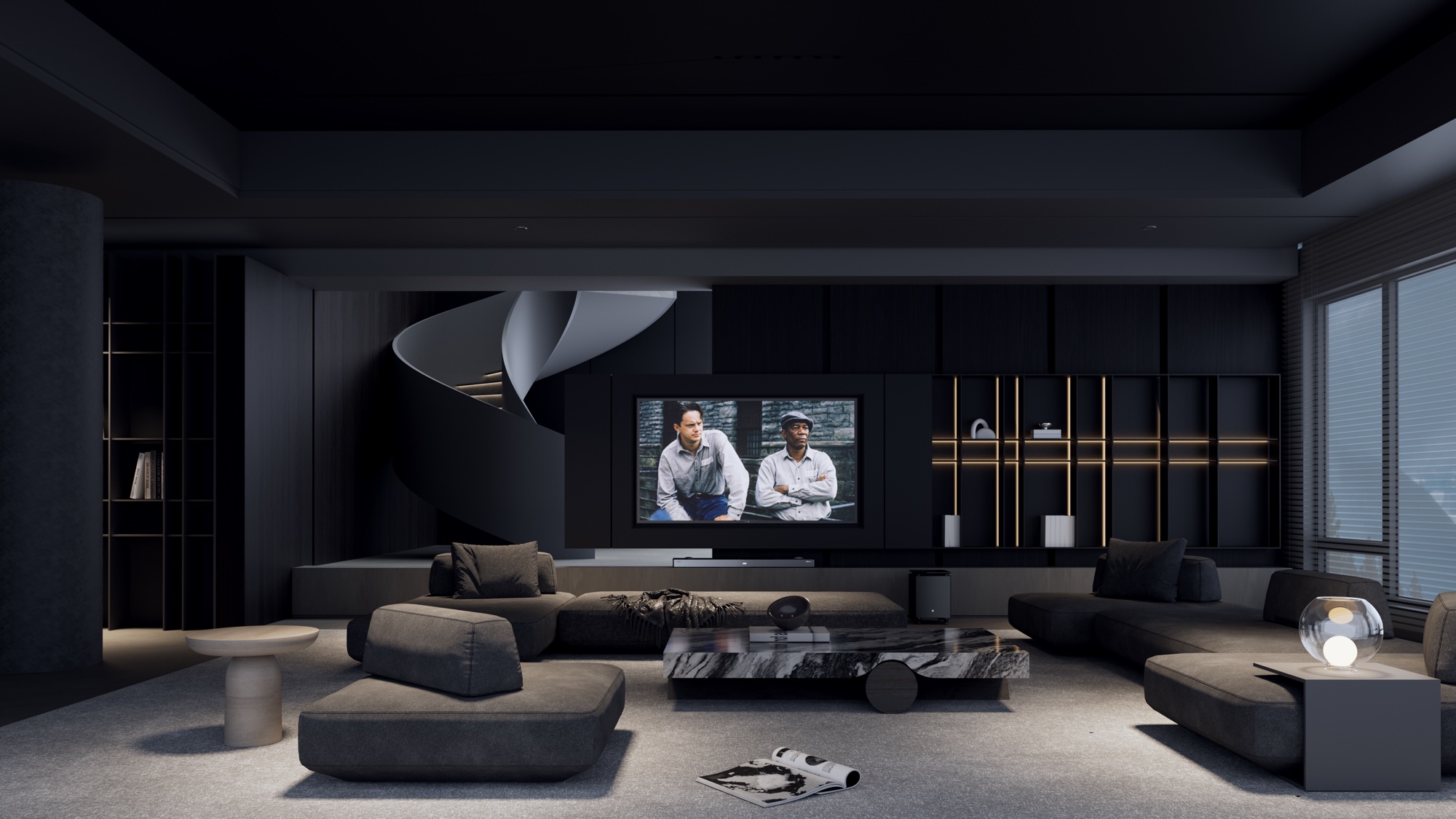 POWRT home cinema in a contemporary living room