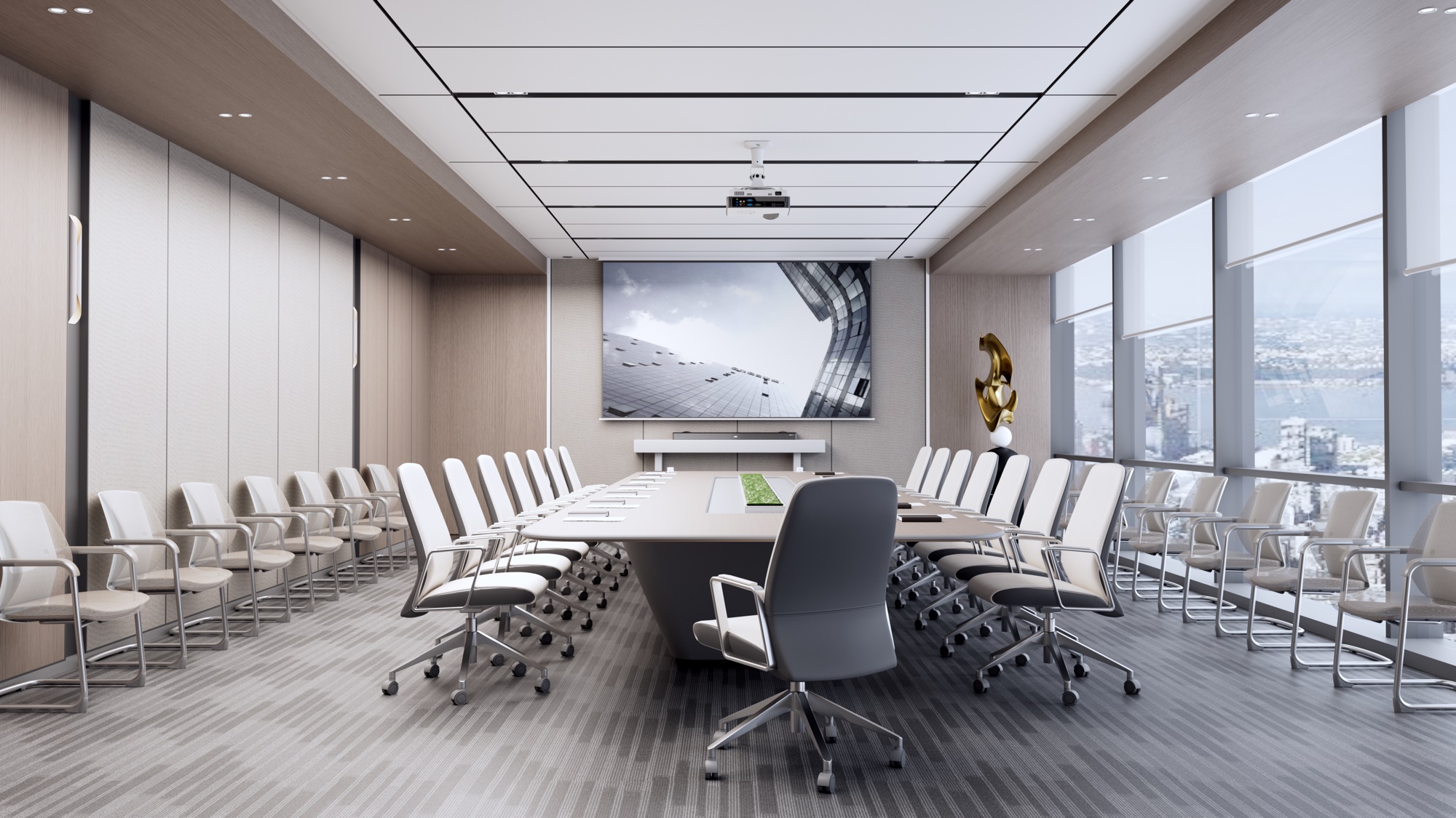 POWRT audiovisual setup in a meeting room